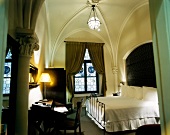 Bedroom of Dylan Hotel in Manhattan, New York, USA