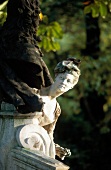 Sculpture between tree in Jardin de Luxembourg