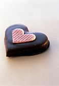 Close-up of heart shaped chocolate candy