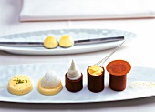 Various variety of lemon desserts on plate