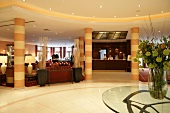 View of reception area in hotel, Austria