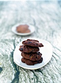 Chocolate chip cookies on plate