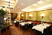 Tables laid in restaurant, Switzerland