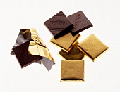 Plätzchen Schokolade mit und ohne Verpackung