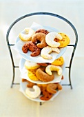 Different types of kipferl biscuits and eggs cookies on cookies stand