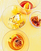 Lemon with salt in glass bowl