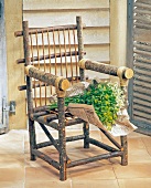 Armchair of chestnut boughs and pastures rods