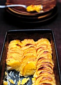 Potato gratin in baking tray