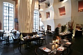 Tables laid in restaurant, Germany