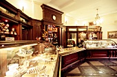 Interior of chocolate shop in Moscow, Russia