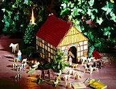 Wooden model of farm