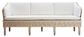 Freisteller: Sofa im gustavianischen Stil, grau-weiß lackiertes Holz