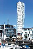 View of The Twisted Torso in Malmo created by Santiago Calatrava