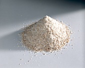 Heap of wholemeal on white background