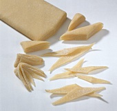 Unfolded pasta dough for preparing maltagliati pasta, step 3