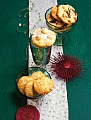 Macadamia-Cookies, Erdnuss-Cookies u. Mandel-Kekse, Weihnachtsplätzchen