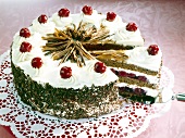 Black forest cake with cherry and chocolate