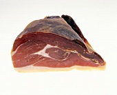 Serrano ham on white background