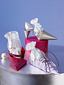 Advent calendar of paper shoes filled with orbanza pouch