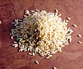 Close-up of pile of brown rice