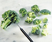 Broccoli pieces on table