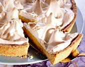 Close-up of lemon cake with meringue