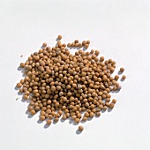 Close-up of yellow mustard seeds on white background