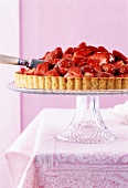Strawberry tart on cakestand