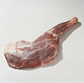 Raw fallow deer meat on white background, step 1