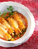 Close-up of cannelloni in bowl