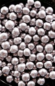Close-up of silver sugar pearls