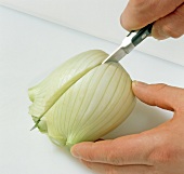 Gemüse aus aller Welt, Fenchel -knolle m. Messer halbieren, Step 2