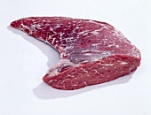 Raw piece of beef meat on white background