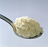 Close-up of celeriac puree on spoon, step 5
