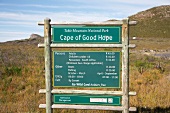 Südafrika, Anzeigetafel für das Kap der Guten Hoffnung, Tafelberg
