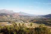 View of townscape near Franschhoek, South Africa