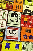 Südafrikanischer Quilt mit bunten Motiven