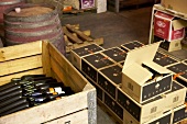 Packaged wine boxes at Winery Meinert, South Africa