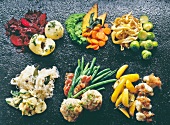 Various vegetables and dumplings for pork roast