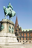 Statue of King Charles Gustavus X in front of Town Hall in Malmo, Sweden