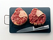 Meat slices on board