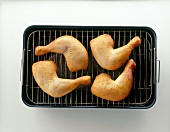 Smoked chicken legs on grill