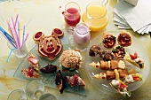 Various party snacks for kids