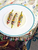 Mackerel with jelly and white wine served on plate