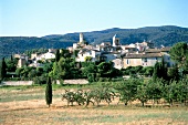 Lourmarin, Dorf in Haute-Provence, Aufnahme von Weitem, Landschaft