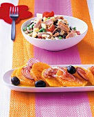 Spanien - Kartoffel-TunfischSalat und Orangensalat mit Oliven