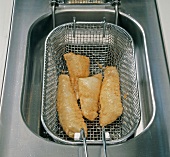 Deep fried plaice fillets in fryer, step 5