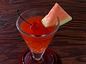 Close-up of watermelon man drink in glass