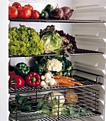 Iron shelf with vegetables