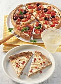 GLYX-Backen, Kräuter-TomatenTarte, Oliven, Flammenkuchen